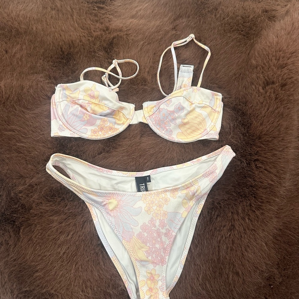 Triangl Swimwear Floral Bikini - Cream and Yellow